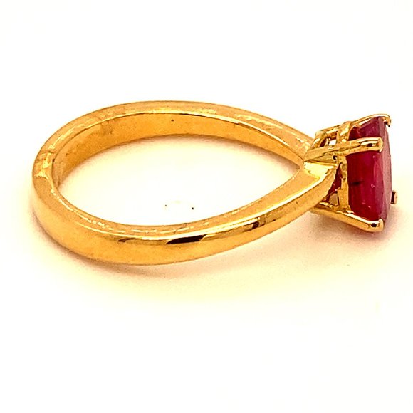Burmese Ruby 1.02ct Solid 18K Yellow Gold Ring - Picture 4 of 7
